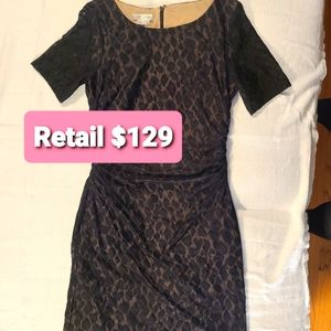 Kay Unger Animal Print Fitted Dress